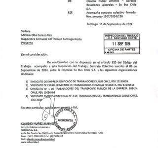 Primera página de Contrato Colectivo 2024